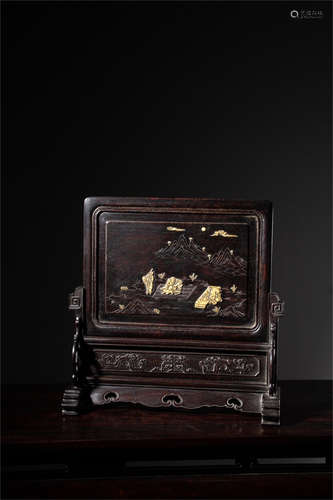 A Chinese Carved Hardwood Table Screen