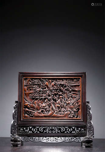 A Chinese Carved Hardwood Table Screen