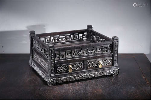 A Chinese Carved Hardwood Rack