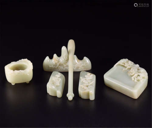 A Set of Chinese Carved Jade Crafts