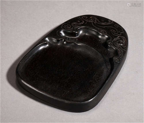 A Chinese Carved Hardwood Inkstone