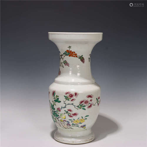 a chinese Yong Zhen famille rose vase