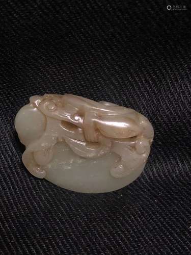 a chinese green jade carving of longevity