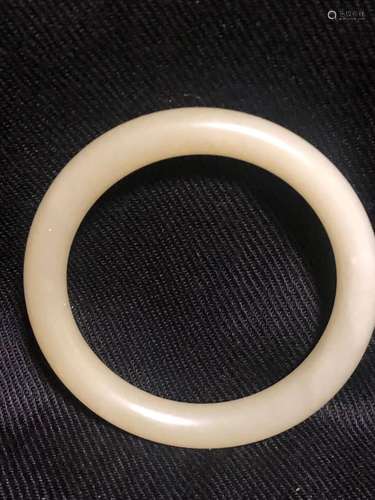 a chinese white jade bangle