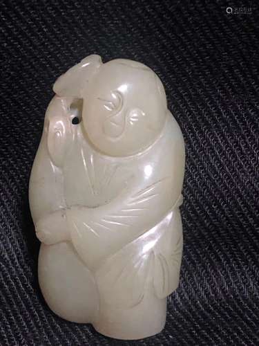 a chinese white jade boy