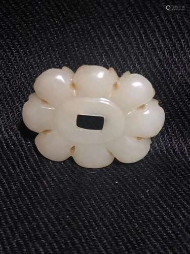 a chinese white jade flower arrangement