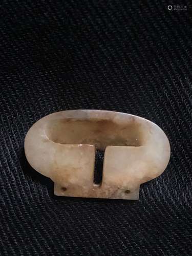 a chinese white jade buckle