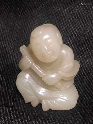 a chinese white jade boy