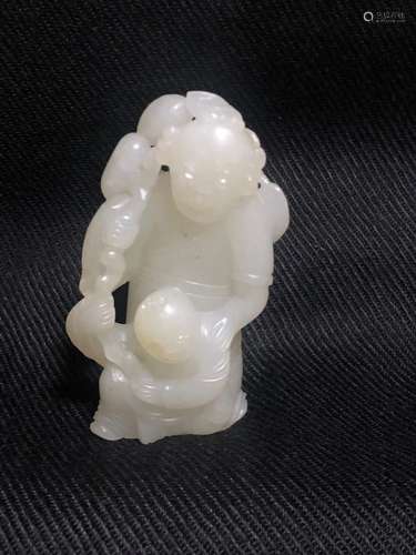 a chinese white jade two boys