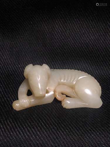 a chinese white jade dog