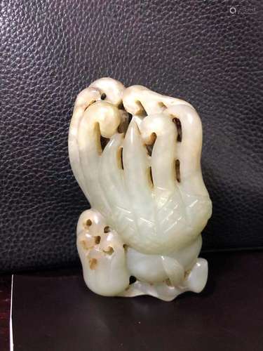 a chinese white jade buddha hand