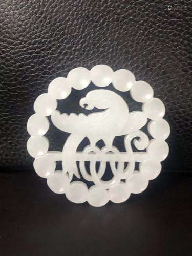 a chinese white jade carving pendant