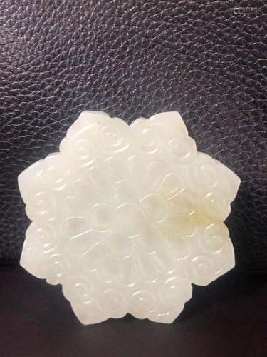 a chinese white jade carving pendant