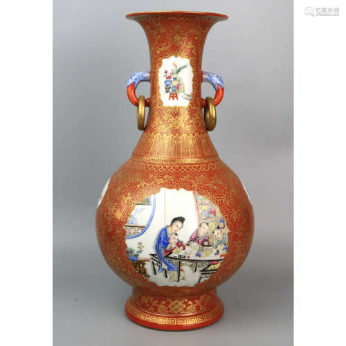 a chinese famille rose vase