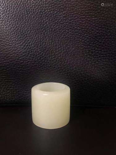 a chinese white jade finger ring