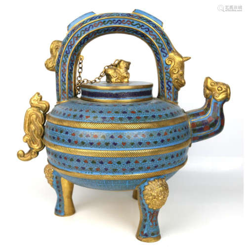 a chinese cloisonne vesset