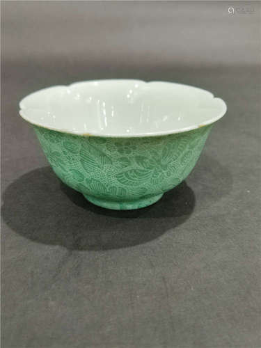 a chinese green glaze porcelain bowl