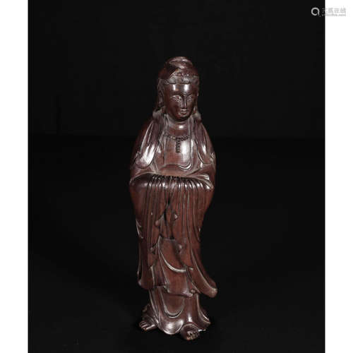 a chinese boxwood guan yin