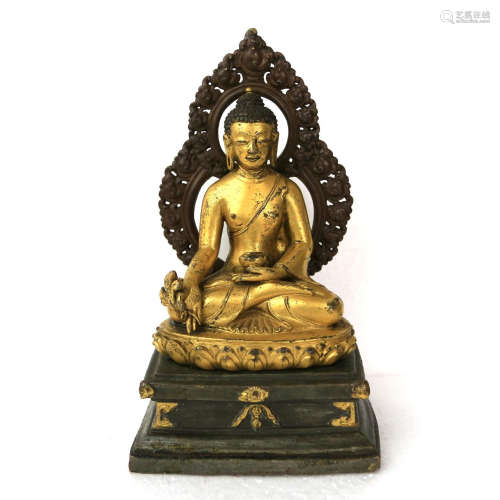 a chinese gilt bronze buddha