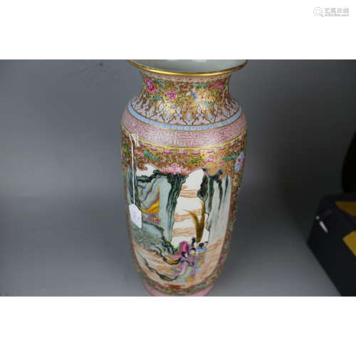 a chinese famille rose  vase