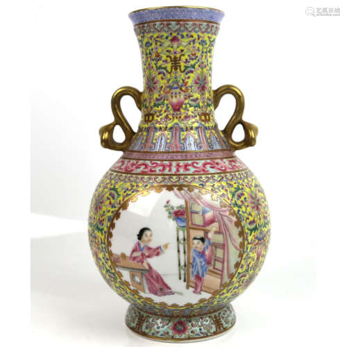 a chinese famille rose vase
