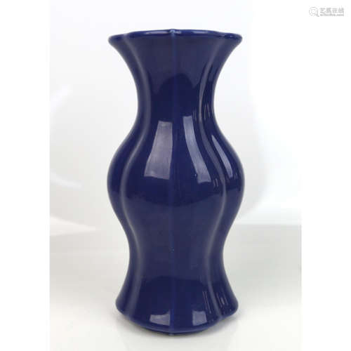 a chinese blue glaze hai tang ping vase