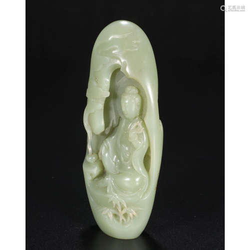 a chinese yellow jade of guan ying