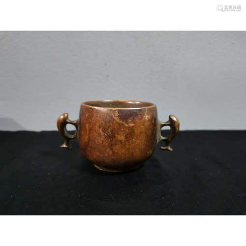 A Chinese Copper Censer with a mark