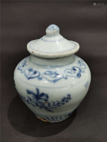 a chinese ming blue and white jar