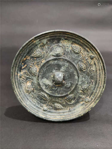 a chinese tang dynasty bronze grape mirrors