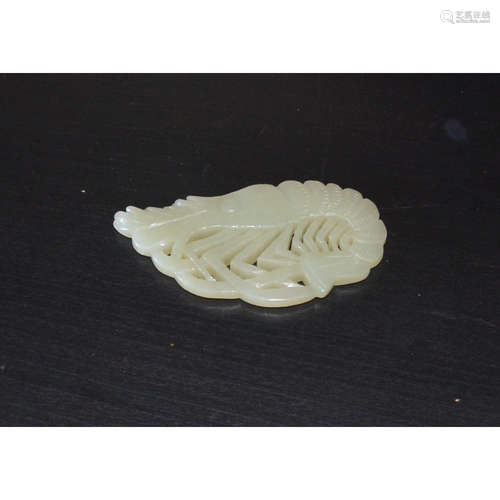 A Carved Hetian Jade shrimp