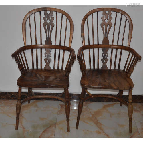 A Pair of wood chairs