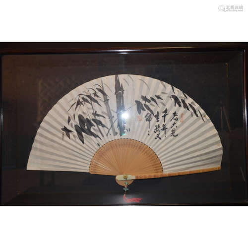 Bamboo painting on the Fan