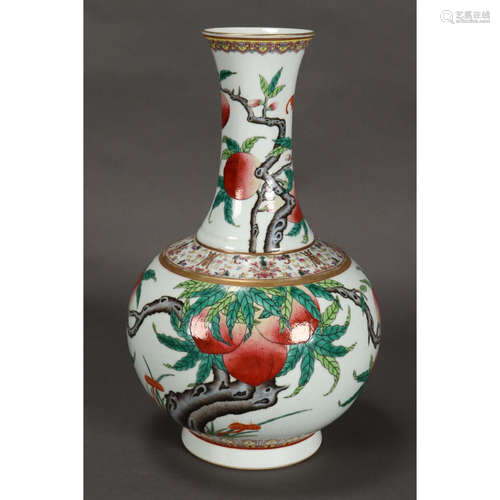 a large chinese porcelain bottle vase