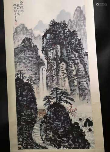 a chinese hanging scroll ink and colour on paper Qian Song Yan