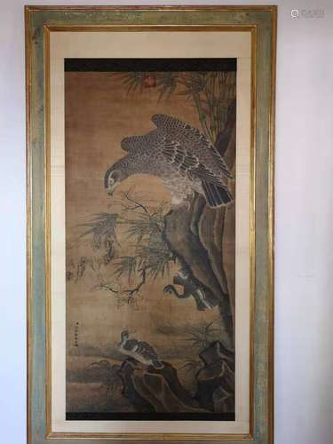 a chinese paitning on paper framed by Shen Qian