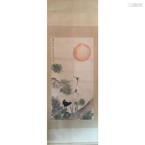 a chinese hanging scroll ink and colour on paper