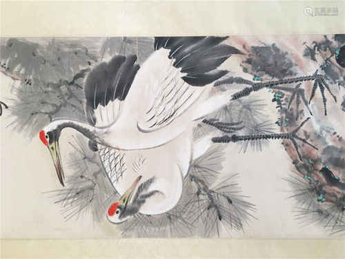 a chinese hanging scroll ink and colour on paper Ren Xun