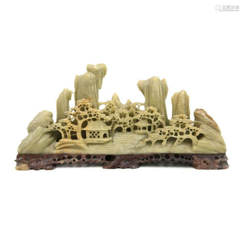 a chinese soapstone ornament brush rest