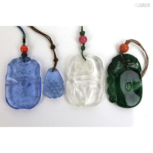 four chinese crystal pendants