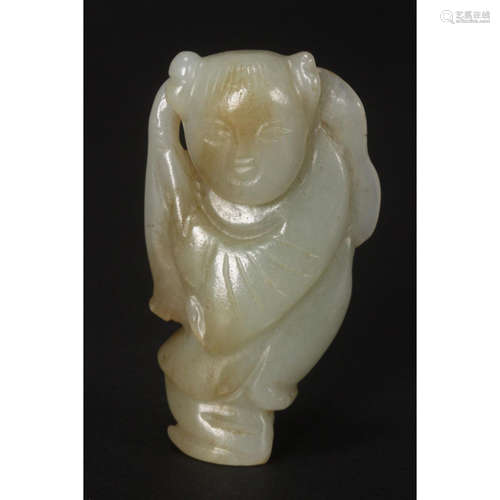 a chinese carved jade figure