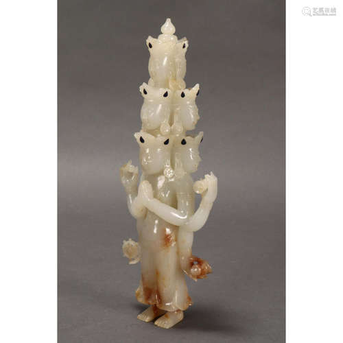 a chinese white jade bodhisattva