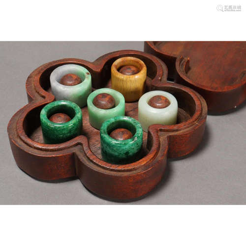 six chinese archers rings and presentation box