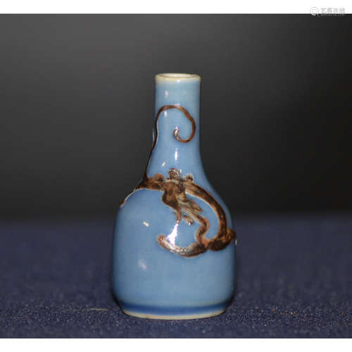 a chinese blue glaze porcelain vase