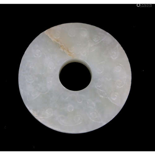 a chinese white jade bi