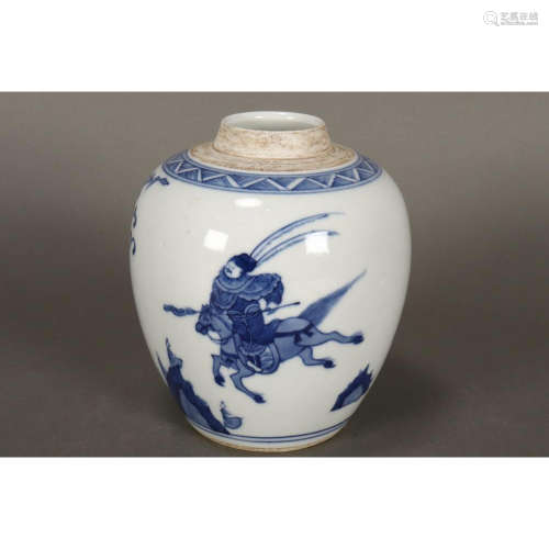 a chinese blue and white pot