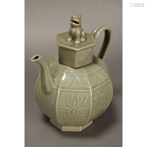 a chinese celadon glaze tea pot