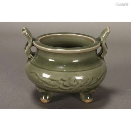 a chinese celadon glaze censer