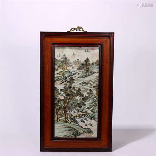 a chinese famille rose porcelain plaque