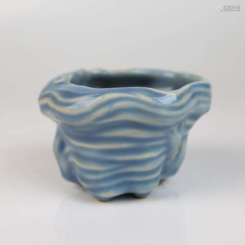 a chinese blue glaze water pot